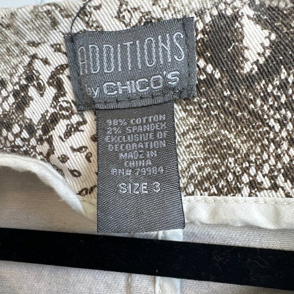 Additions by Chico's Sz. 3 (16) Studded Snake Reptile Print Hook Closure Jacket - Picture 2 of 6